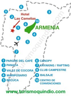 bbicacion Hotel Las Camelias