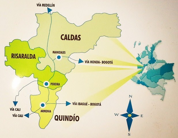 Mapa Caldas Risaralda Quindio